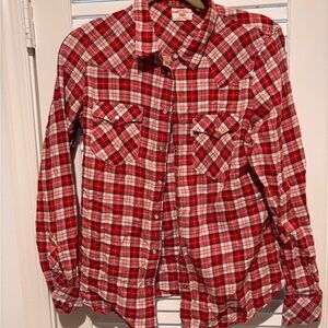 Levi's Red and White Plaid Shirt